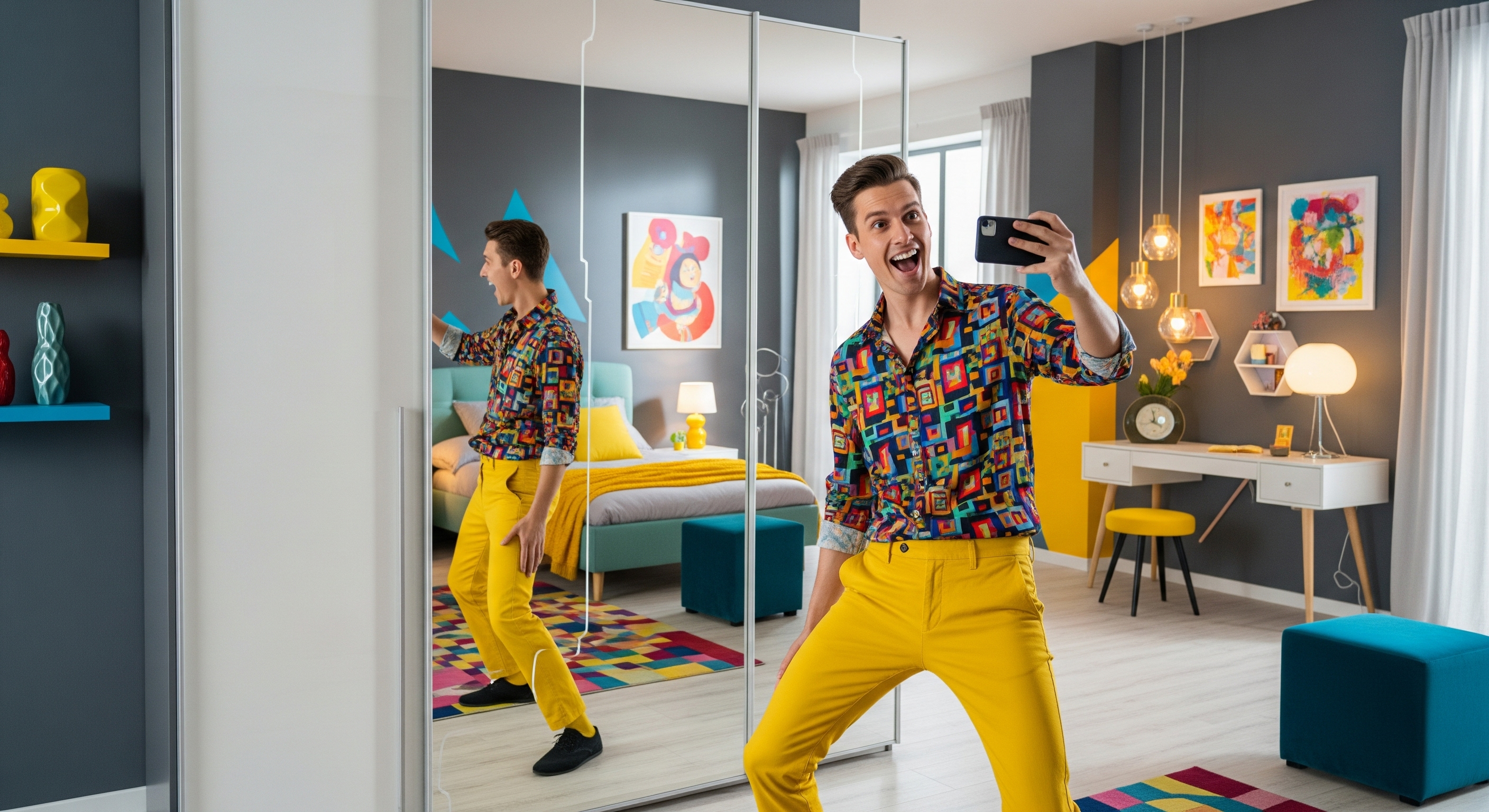 armadio con specchio