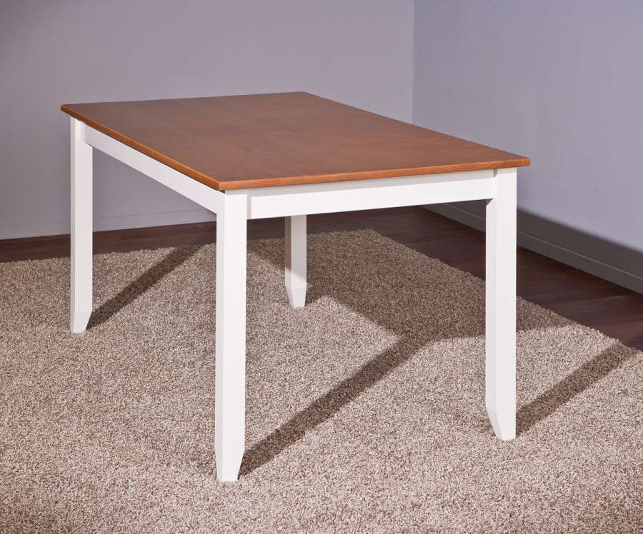 Tavolo in legno massello bianco marrone, 160x90 cm
