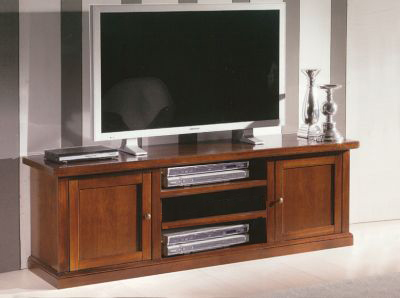 Porta TV in legno noce, arte povera - cm 160X55