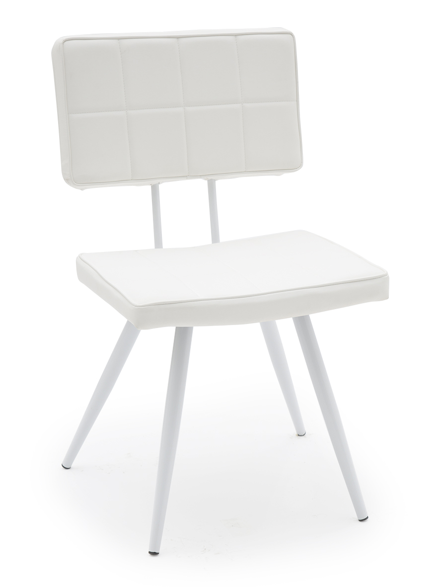 Sedia ecopelle Bianco di Design - texture a quadrati 