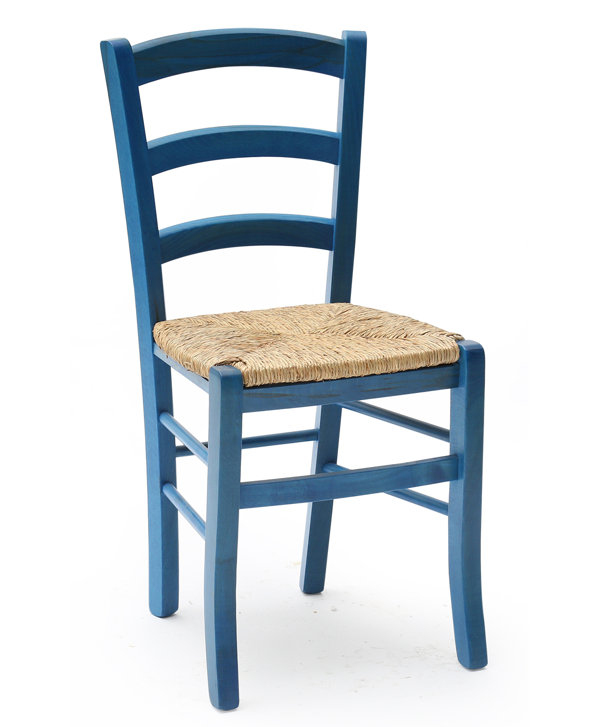 Sedia Paesana Venezia con fondino in paglia, Anilina Blu