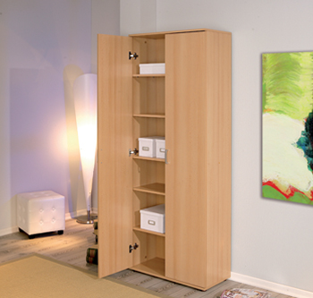 Armadio due ante + ripiani / FAGGIO LAMINATO FINITURA PESCO