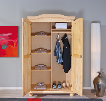 Armadio due ante in pino massello naturale