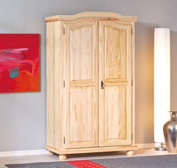 Armadio due ante in pino massello naturale