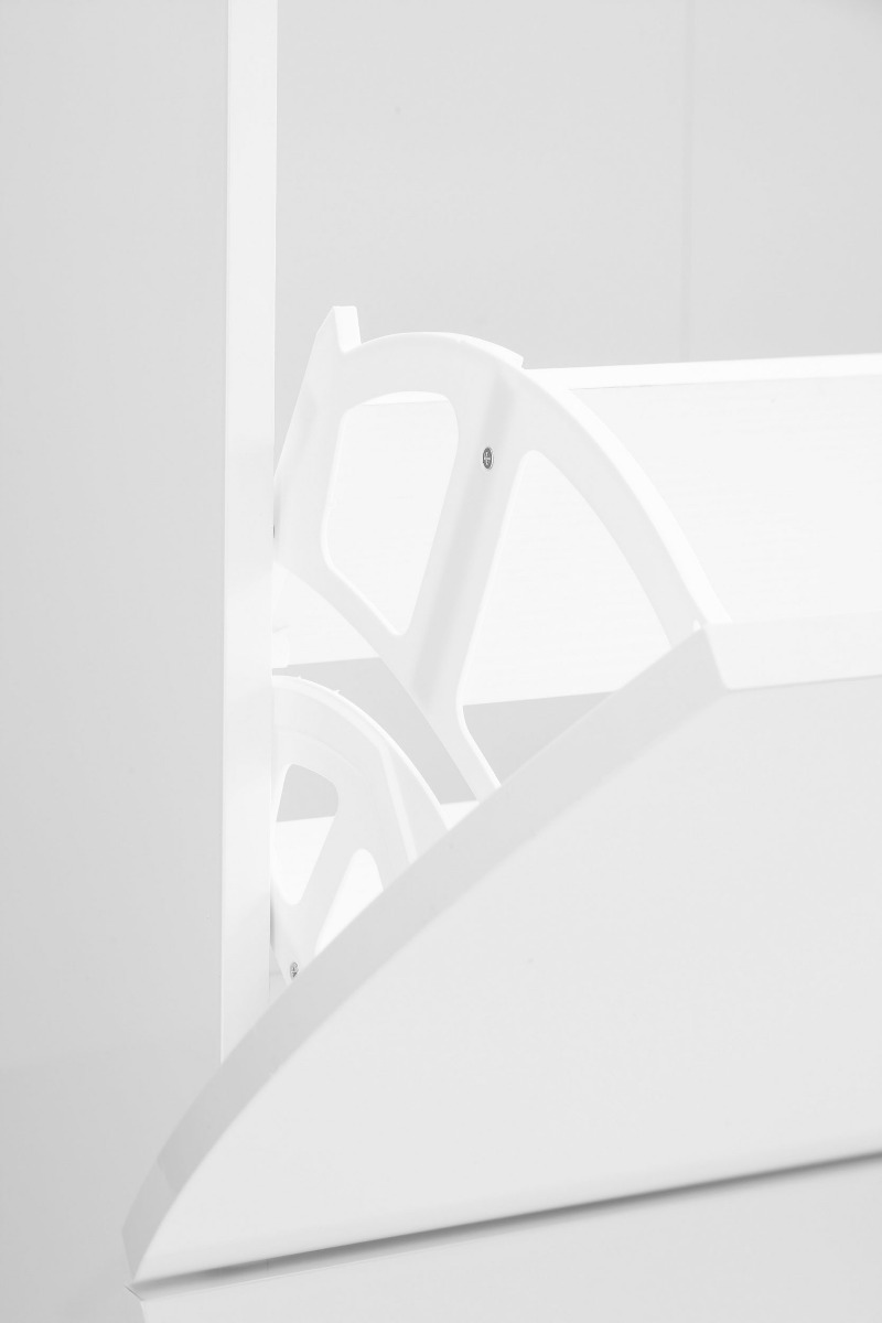 Scarpiera a 2 ante sagomate bianco laccato lucido, linea onda