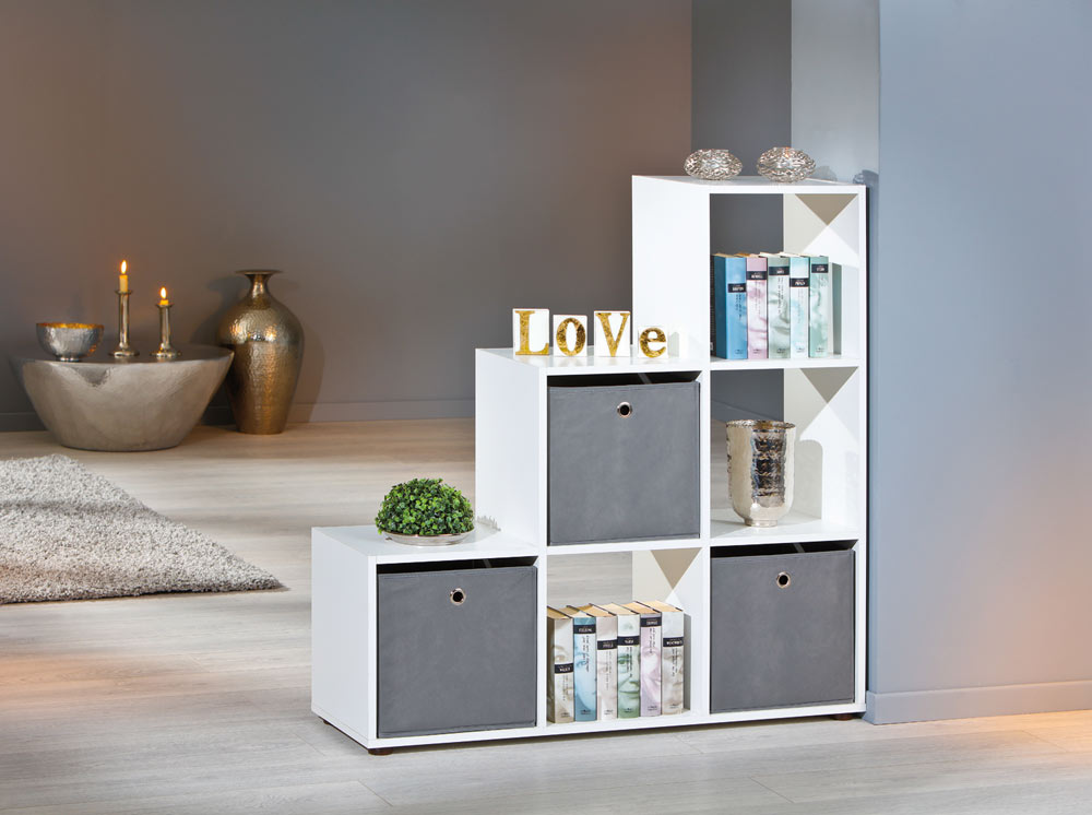 Libreria sei vani quadrati / bianco 