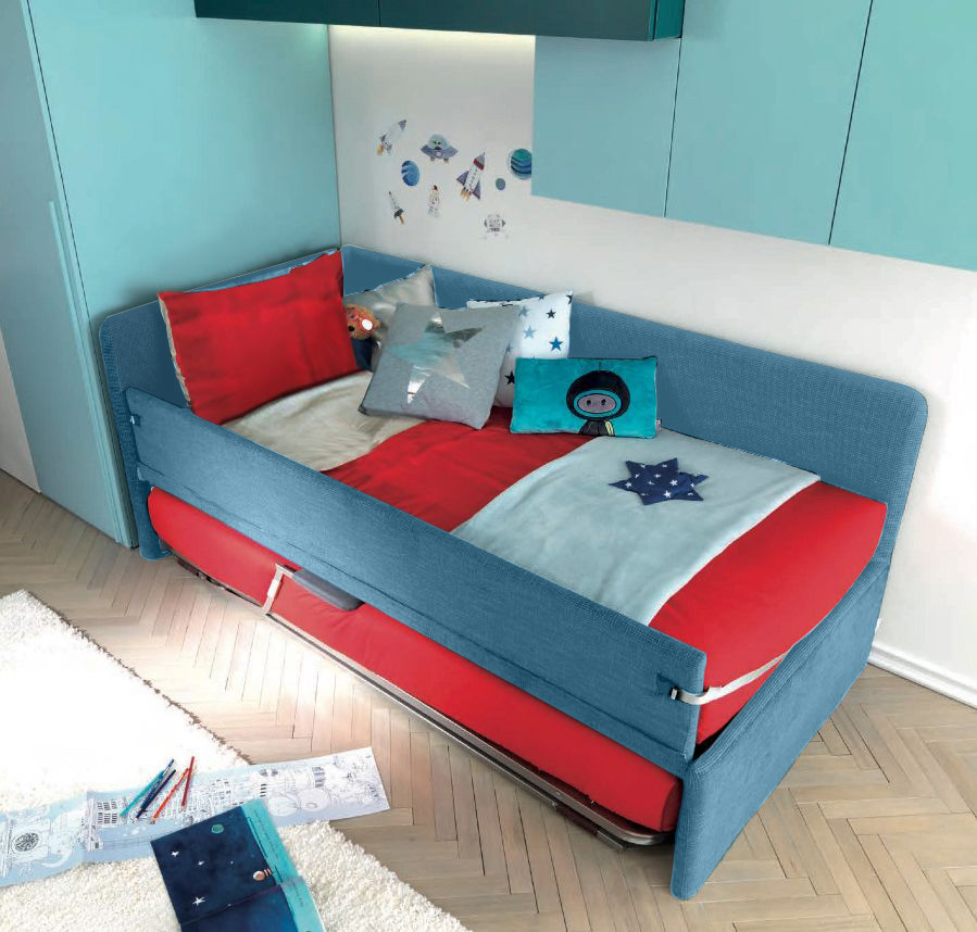 Divano letto  Bravo con secondo letto a scomparsa Moretti Compact, Baltico
