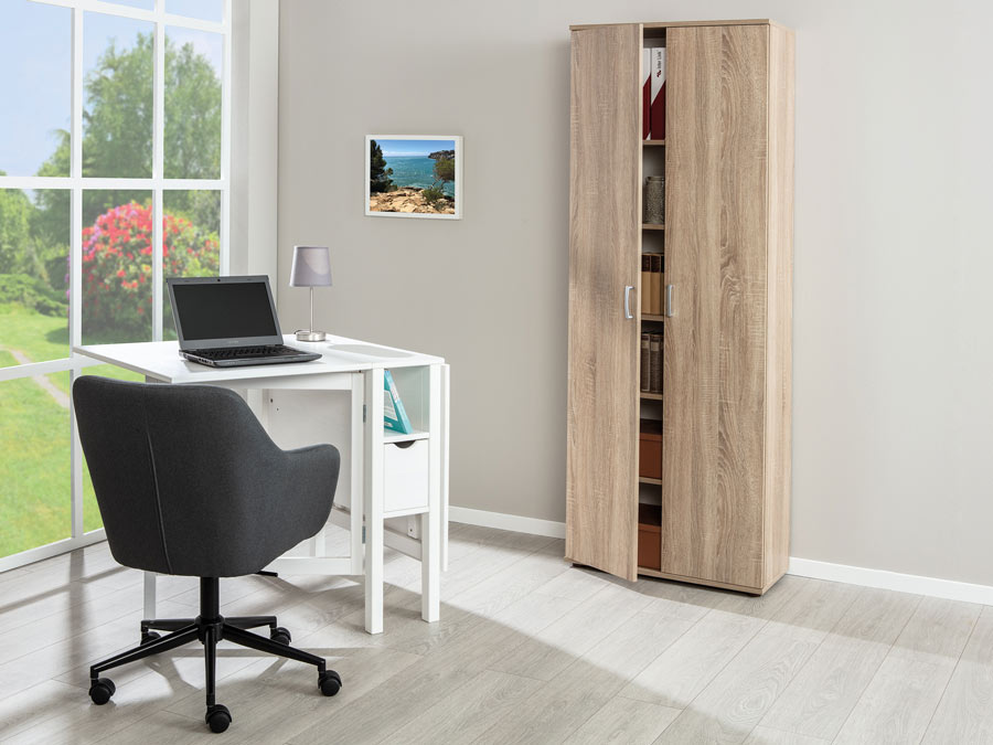 Armadio due ante + ripiani  legno finitura laminato rovere