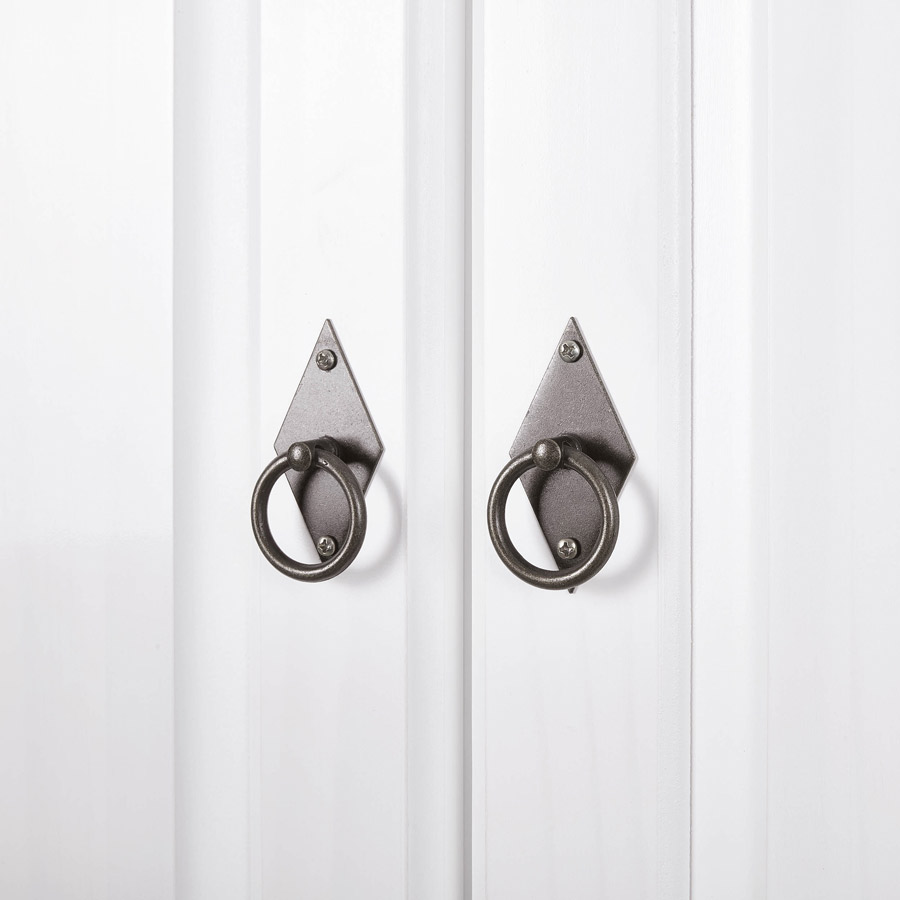 Armadio due ante +due cassetti  pino massello verniciato ad acqua bianco