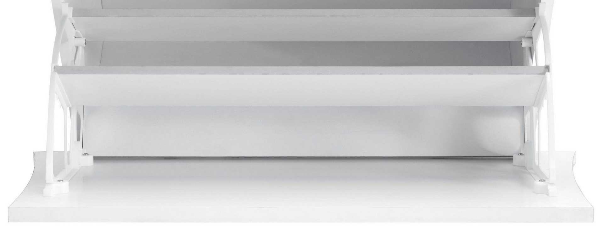 Scarpiera a 3 ante sagomate bianco laccato lucido, linea arco