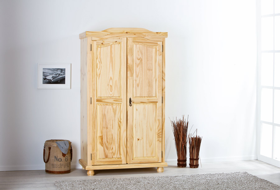 Armadio in legno pino massello  con 2 ante 104x180