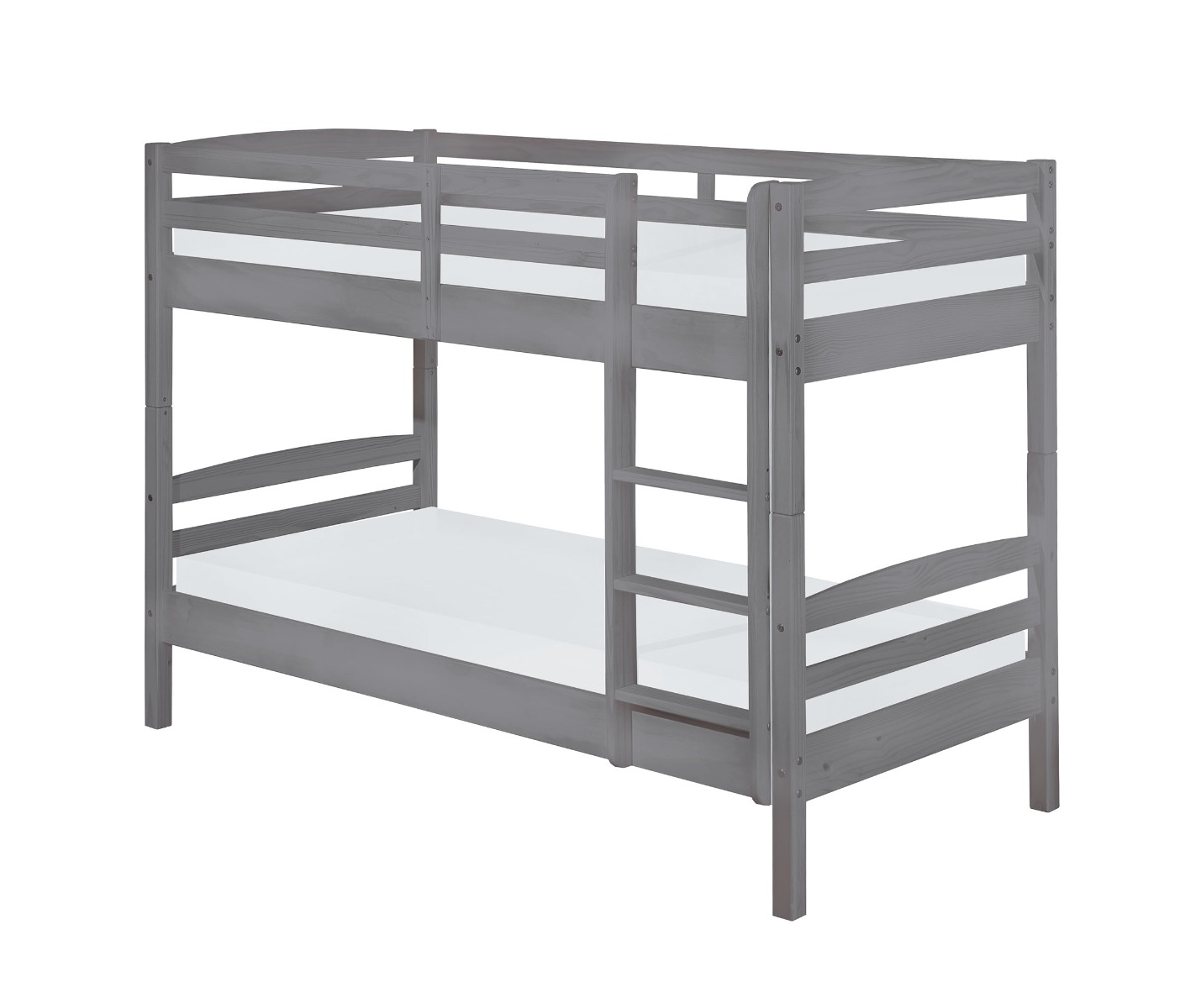 Letti mini castello in legno massello, finitura Grigio scuro