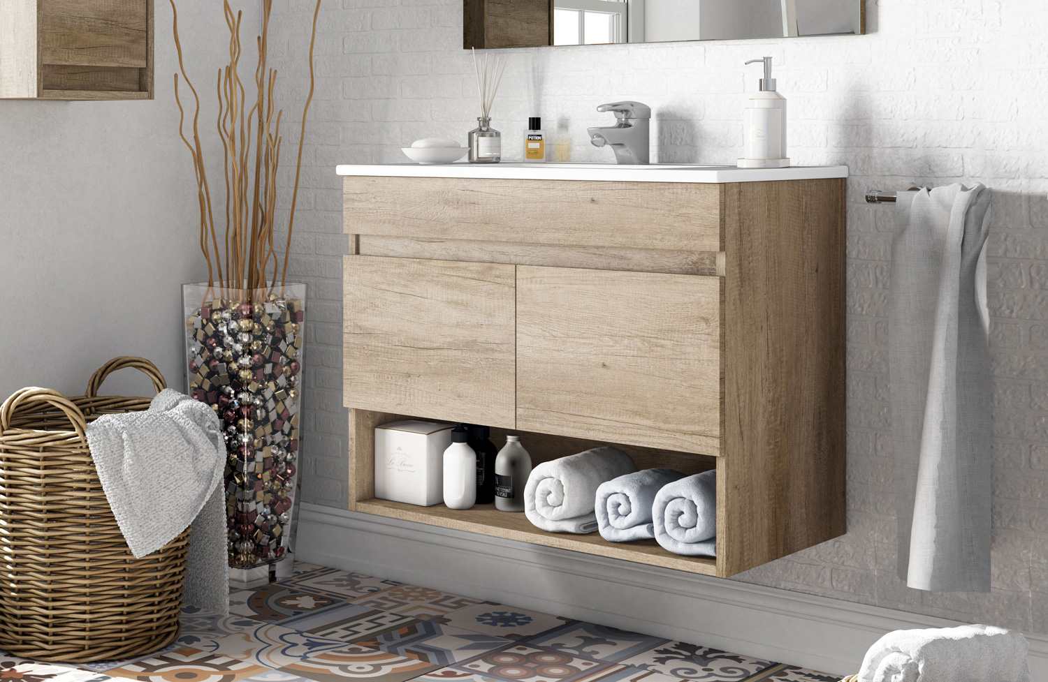 Mobile bagno prezzo basso in finitura Nordik