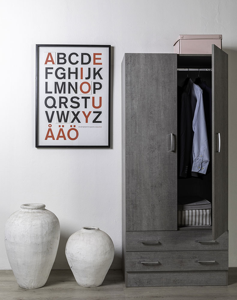 Armadio due ante offerta finitura cemento dark