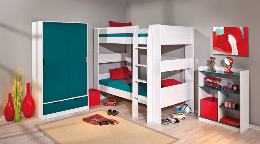 Letto a castello trasformabile in 2 letti in legno massello