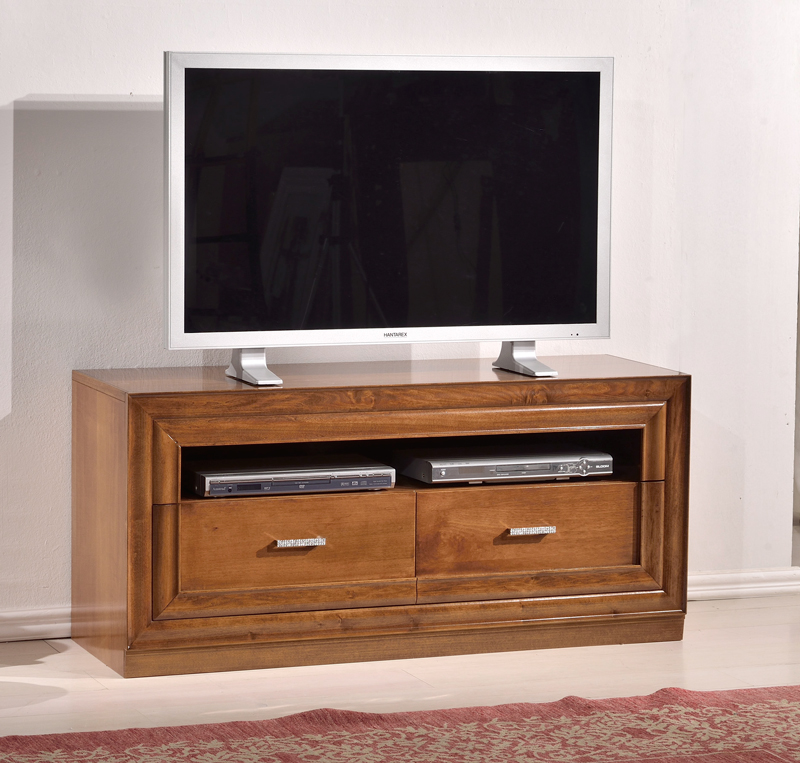 Base porta TV in legno, noce chiaro - cm 130