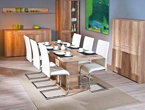 Tavolo allungabile in laminato, finitura rovere - 160x90 cm