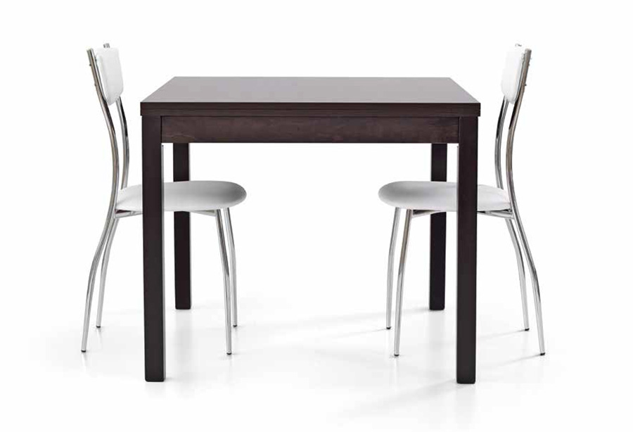 Tavolo allungabile in legno, finitura rovere moro wenge', con apertura a libro