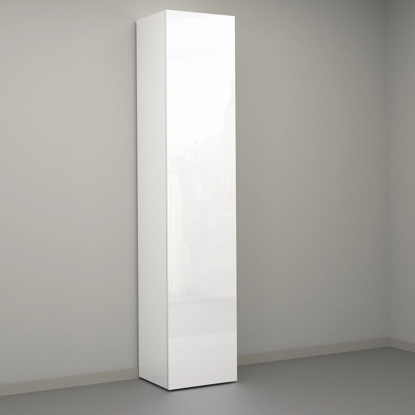 Set ingresso da 2 pezzi, 90x191x35 h cm, Bianco laccato lucido