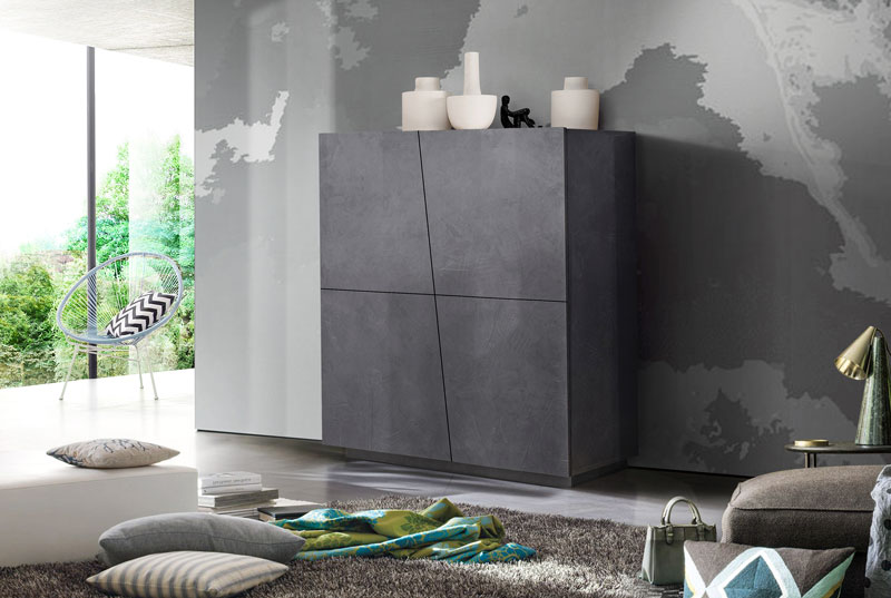 Madia credenza alta 4 ante ardesia