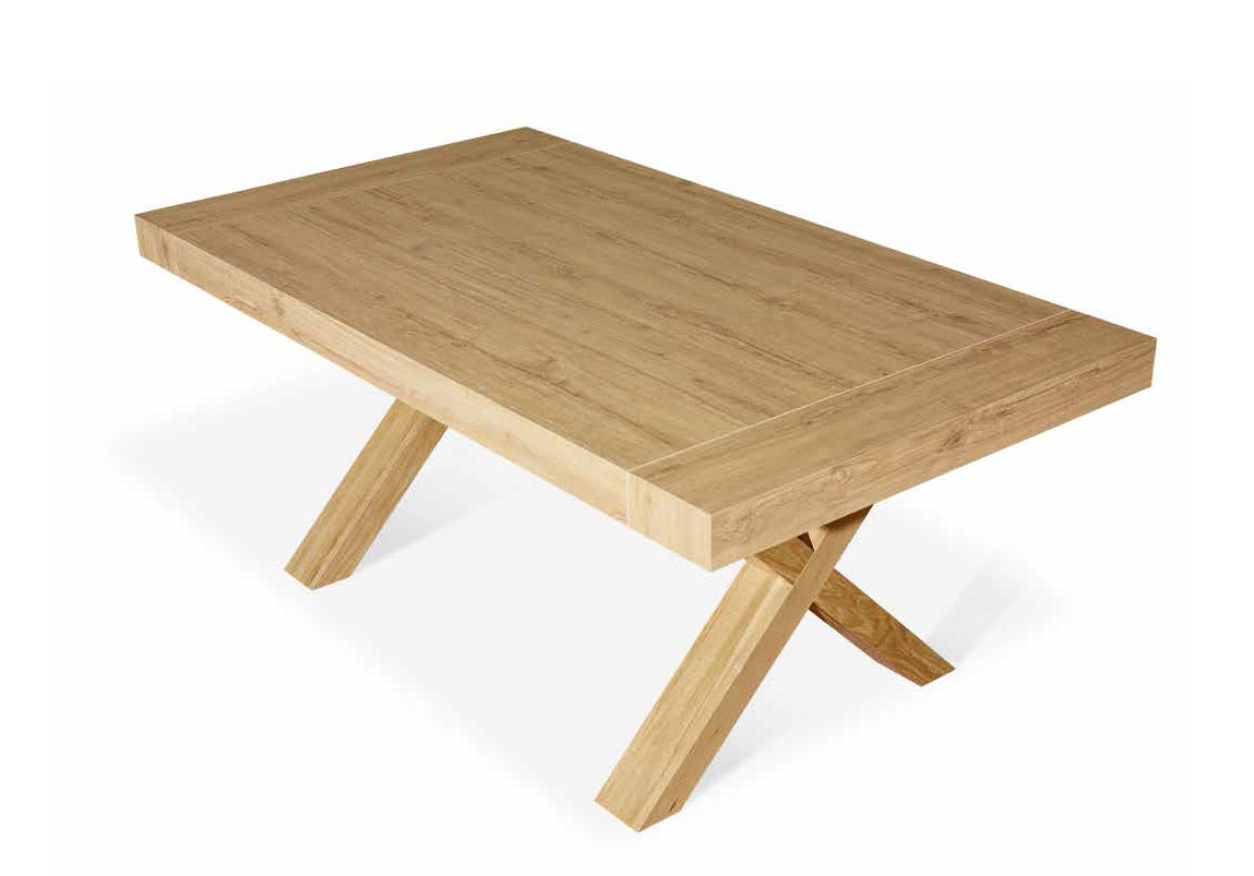 Tavolo allungabile in legno, finitura rovere consumato