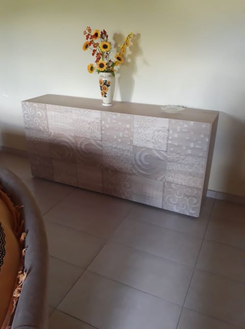 ACQUISTA ANCHE TU Madia moderna rovere serigrafato a 3 ante 