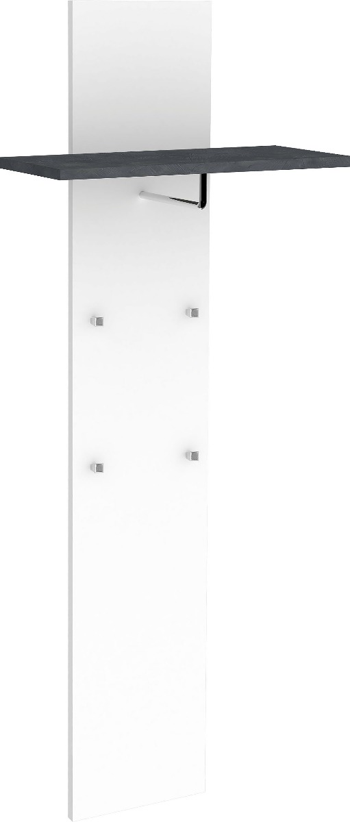 Appendiabiti da ingresso, bianco lucido e ardesia, made in Italy