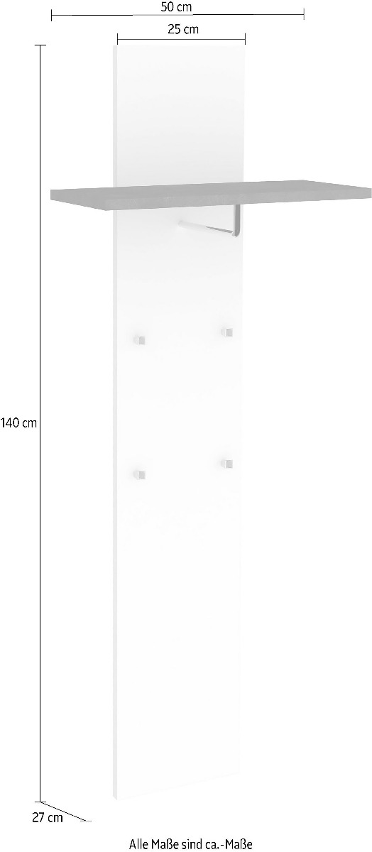 Appendiabiti da ingresso, bianco lucido e ardesia, made in Italy