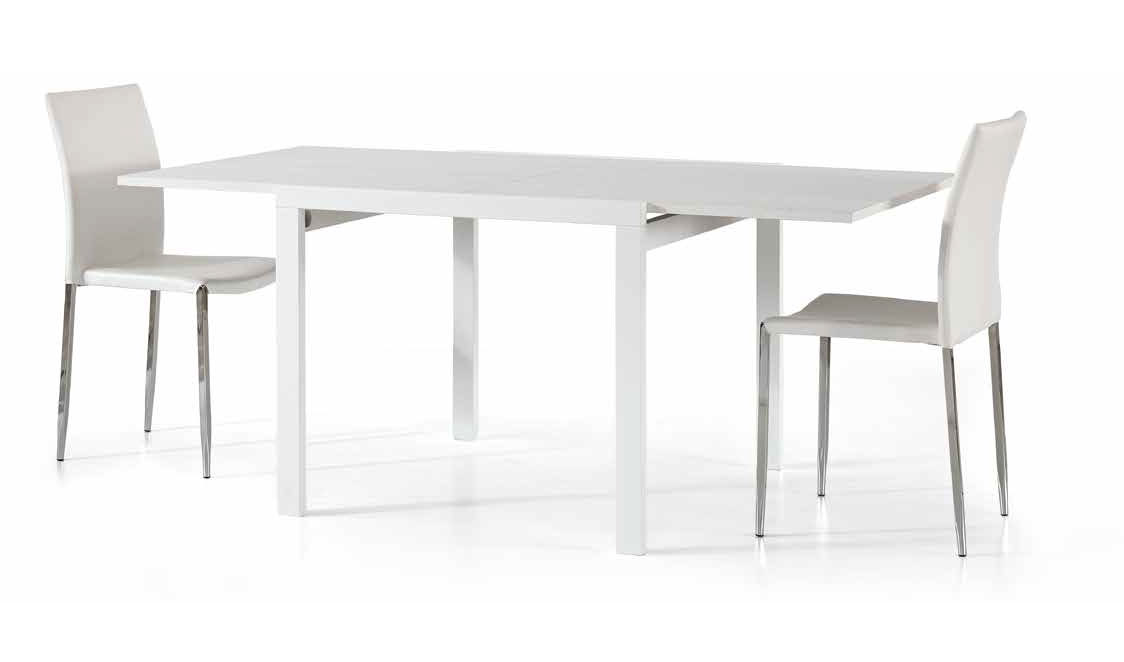 Tavolo allungabile bianco frassinato, con apertura a libro