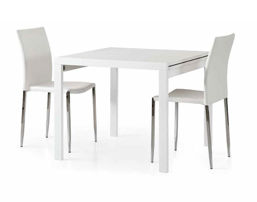 Tavolo allungabile bianco frassinato, con apertura a libro