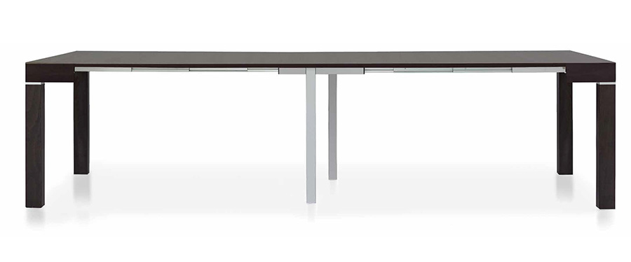 Consolle allungabile in legno, finitura wenge', apertura con binario