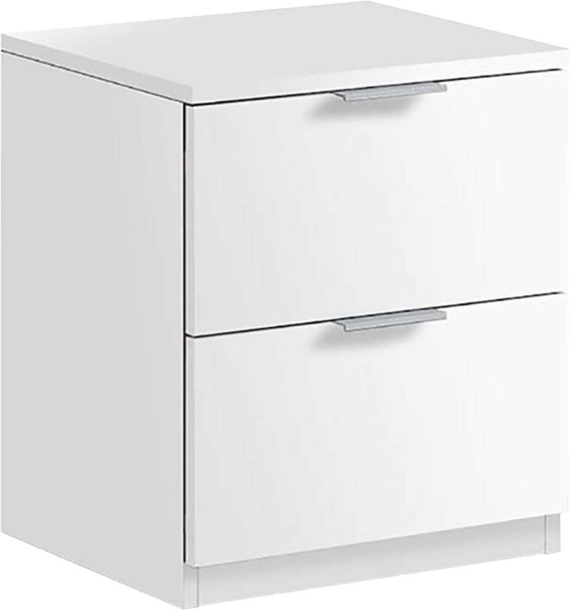 Comodino di design a 2 cassetti finitura bianco opaco