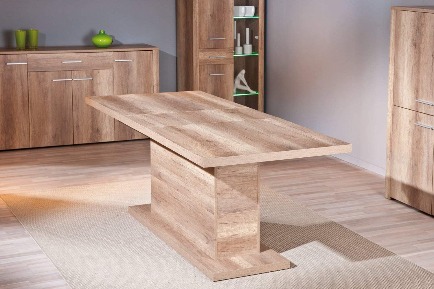 Tavolo allungabile in laminato, finitura rovere - 160x90 cm