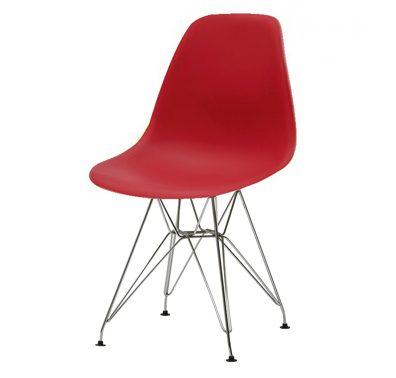 Sedia di Design Rosso seduta in pvc e struttura in metallo