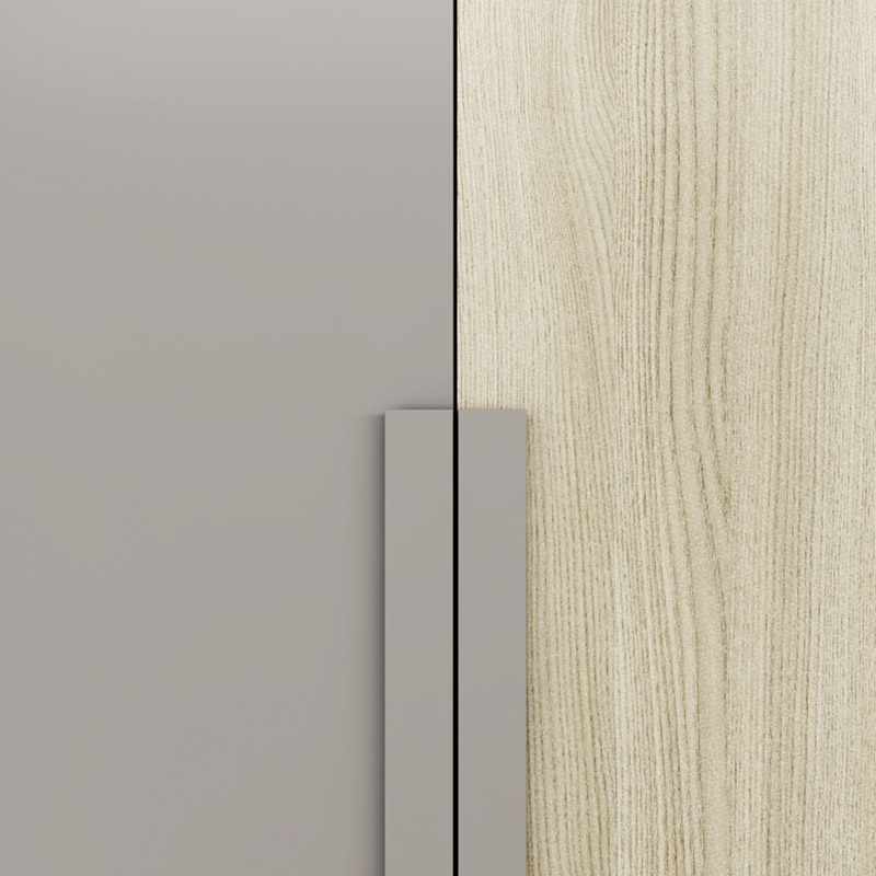 Armadio Pernice con 8 ante battenti in finitura Olmo e Tortora