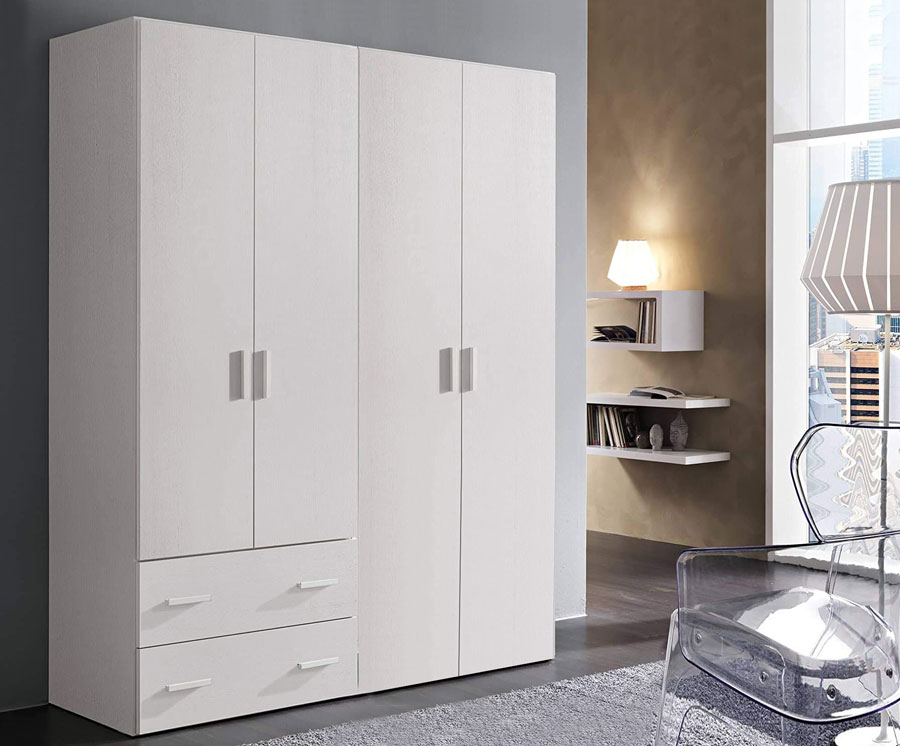 Armadio Quattro ante con due cassetti