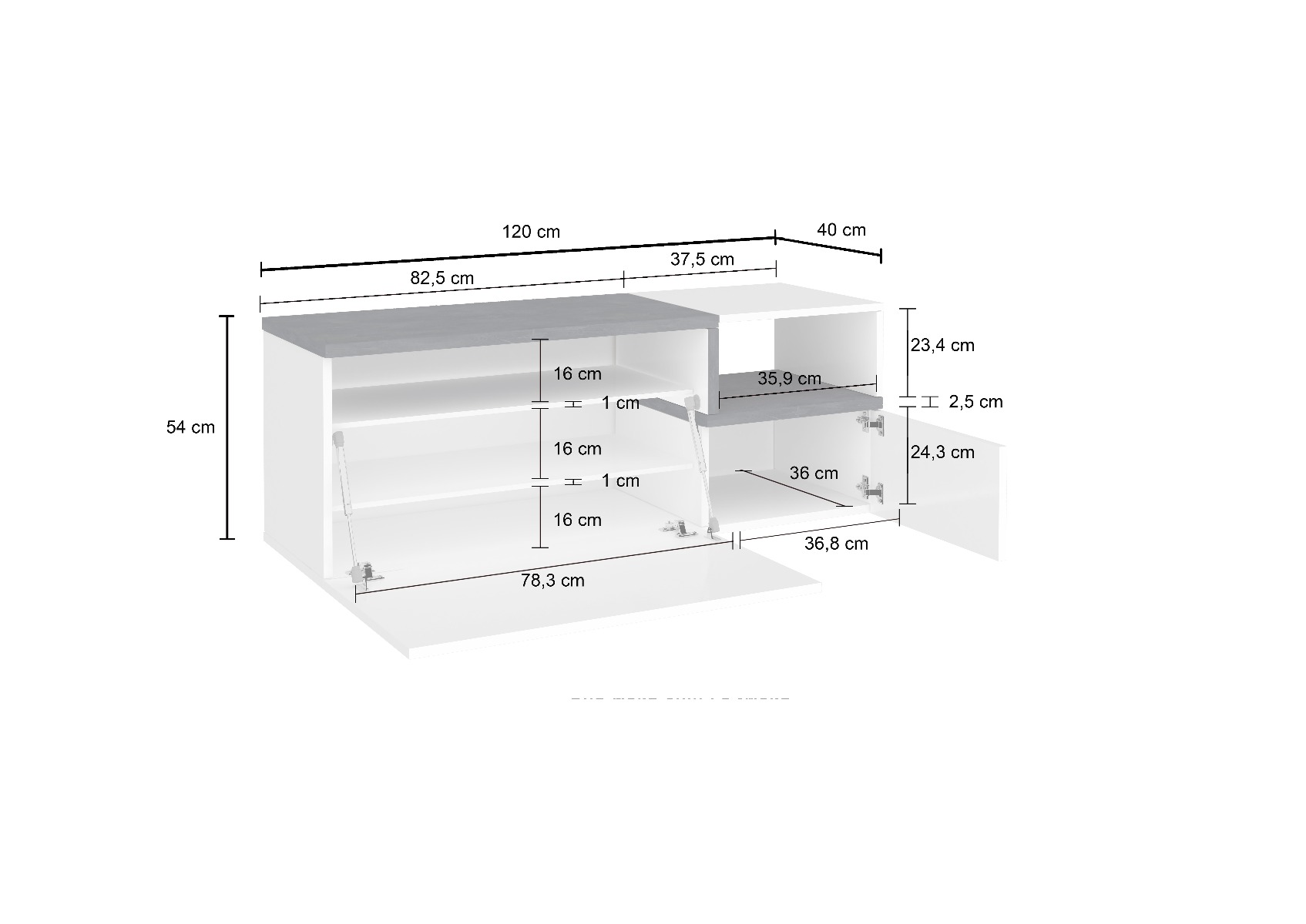 Panca bianco lucido e ardesia, made in Italy