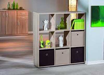 Libreria nove vani quadrati / rovere