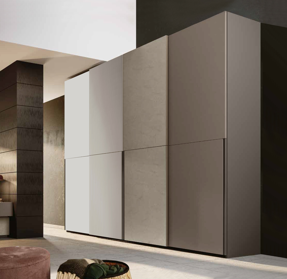 Armadio scorrevole 4 ante multicolor 