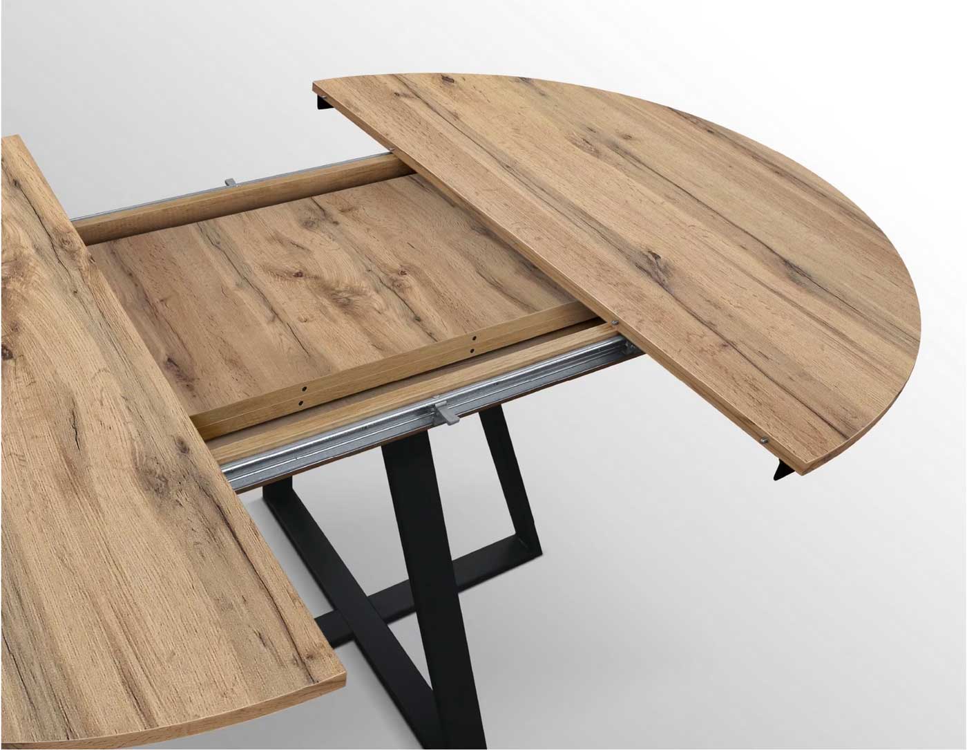 tavolo con base in metallo nero 