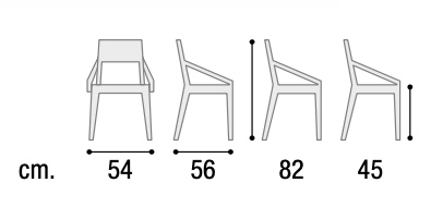 Sedia da esterno in fibra di vetro colore Antracite