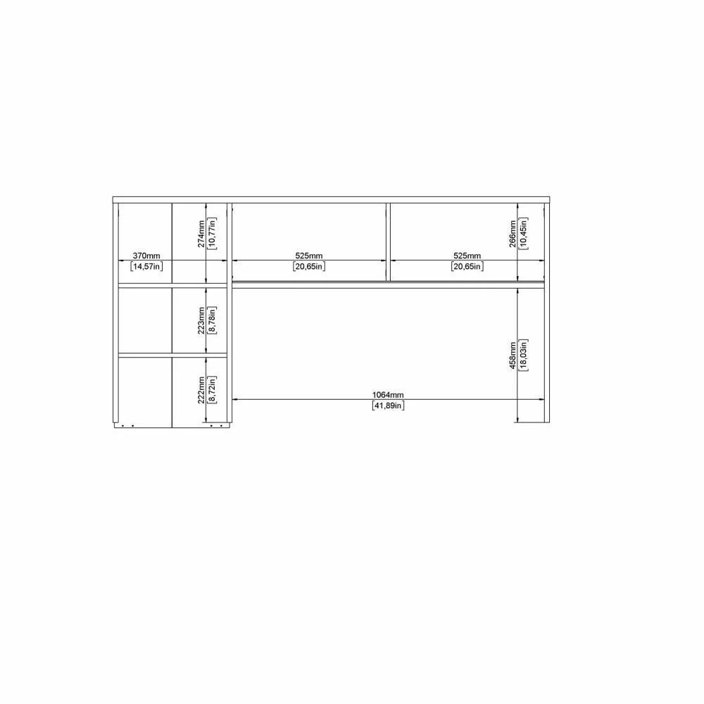 scrivania con alzata utile e comoda