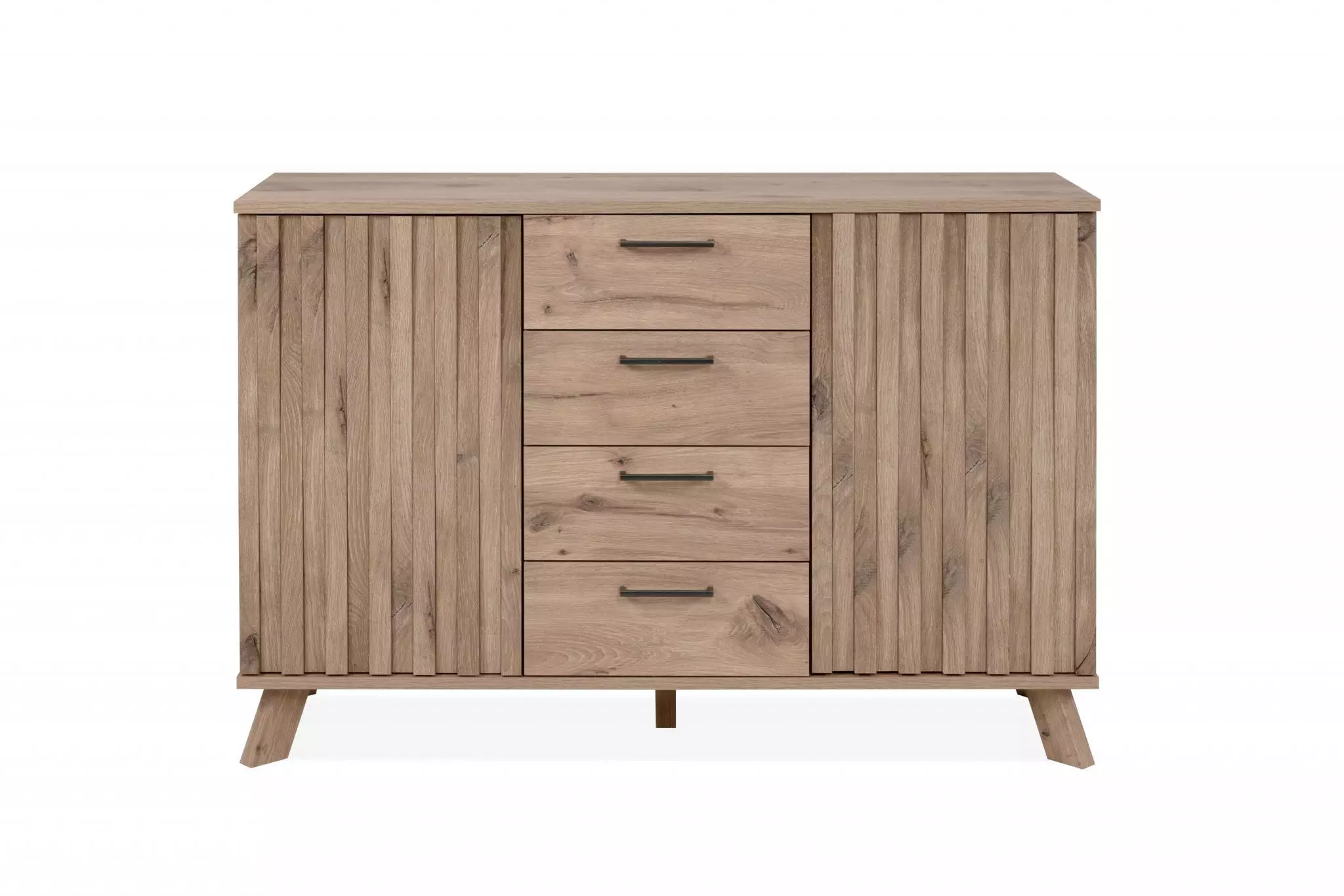 credenza 2 ante e 4 cassetti, finitura Quercia del Nord