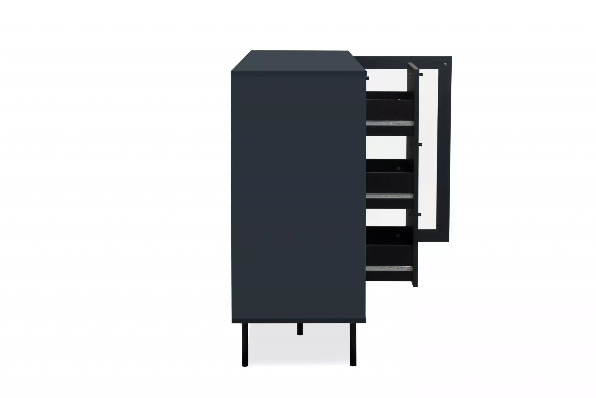 nuova Conveniente Madia 2 ante e 3 cassetti, finitura Blu scuro