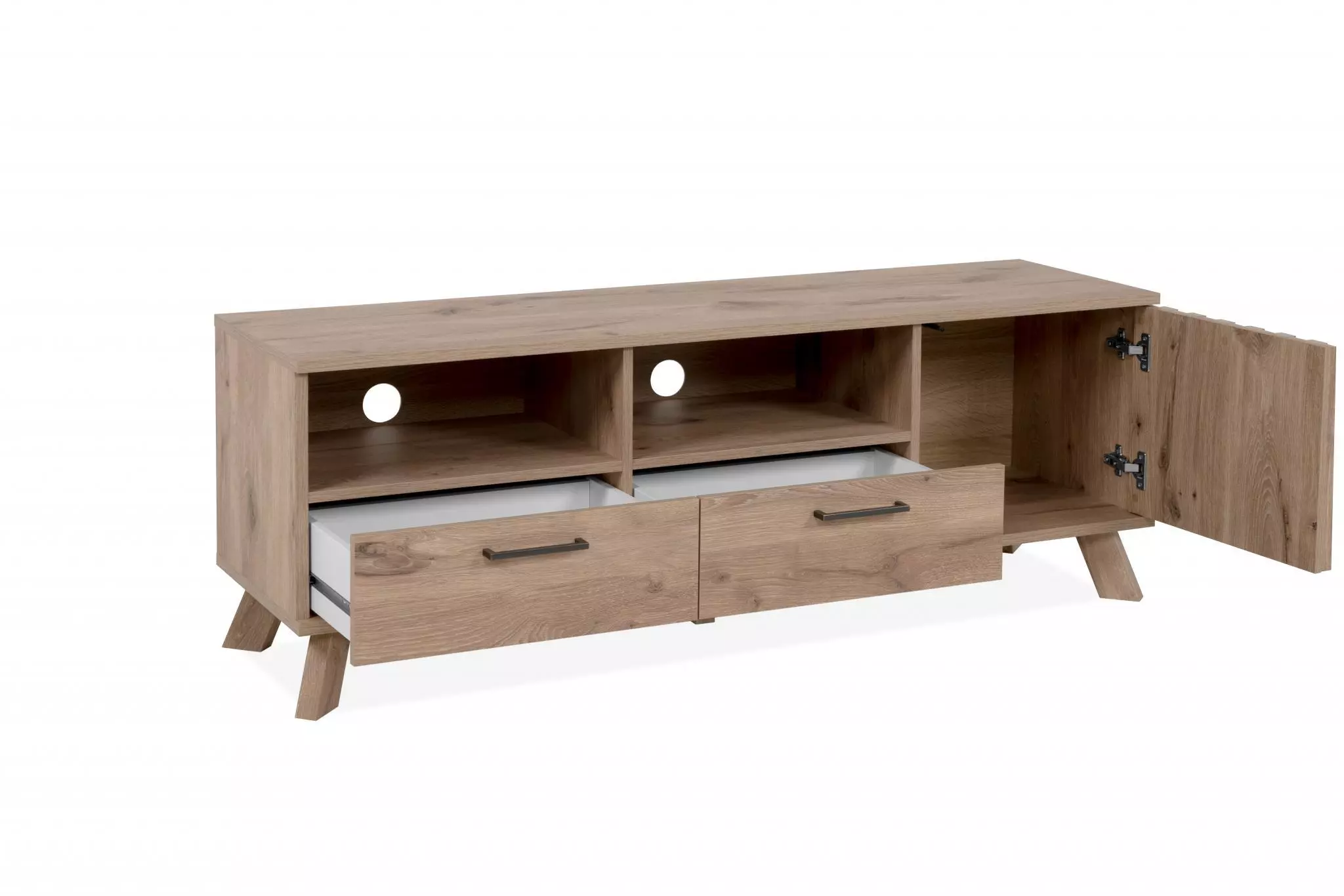 Mobile TV stile nordik finitura Quercia 