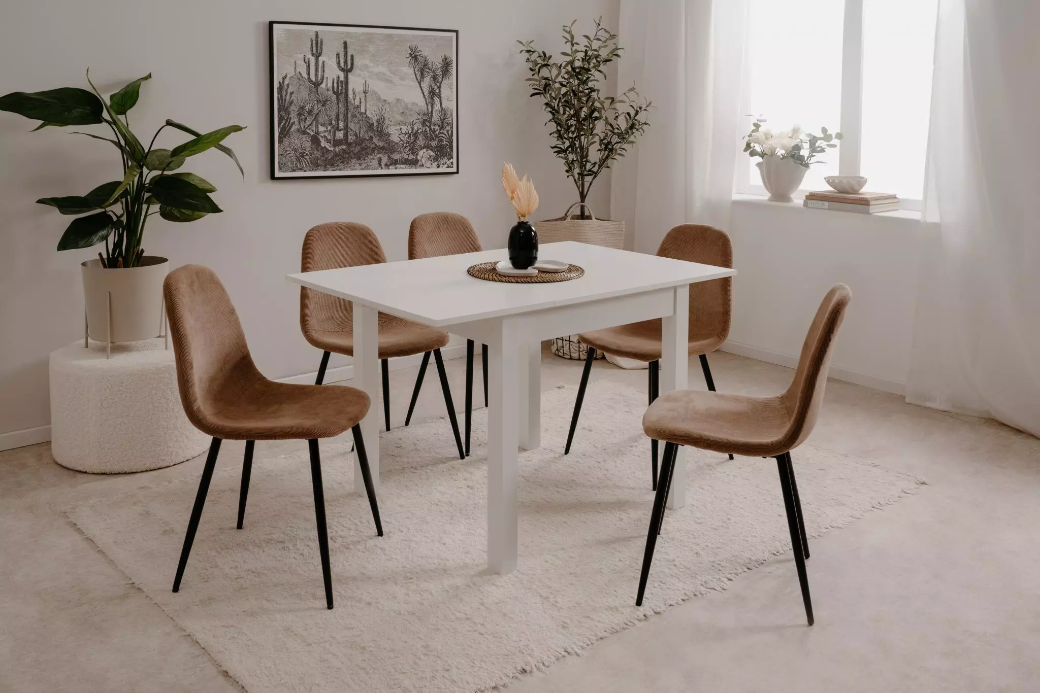 Sedia stile nordik finitura Beige