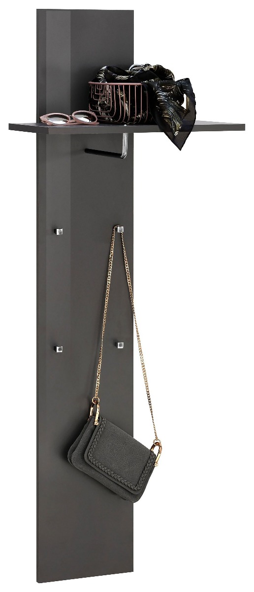 Appendiabiti di design in finitura Antracite laccato lucido 