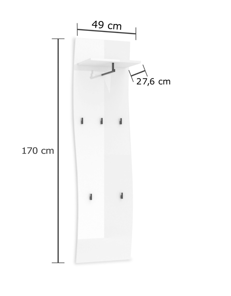 Offerta Appendiabiti Bianco laccato lucido, Made in Italy
