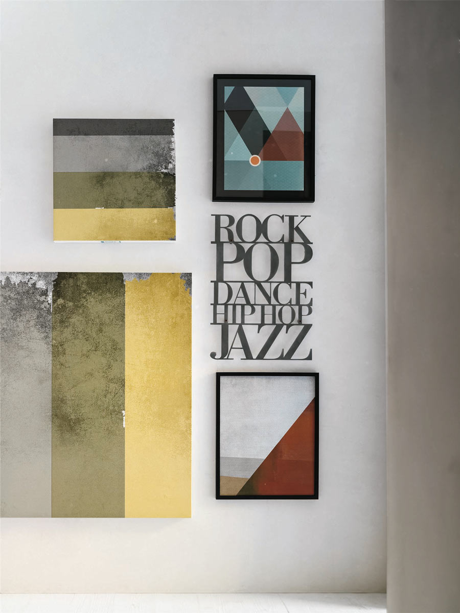 Lettering decoro murale con scritte, finitura antracite