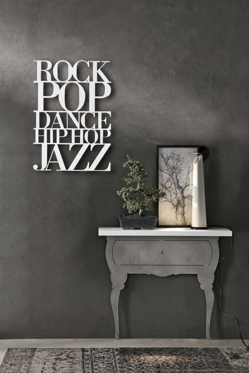 Lettering decoro murale con scritte, finitura antracite